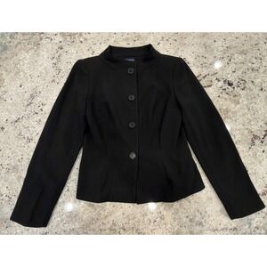 Ann Taylor Black Stand Collar Blazer Jacket Size 6
